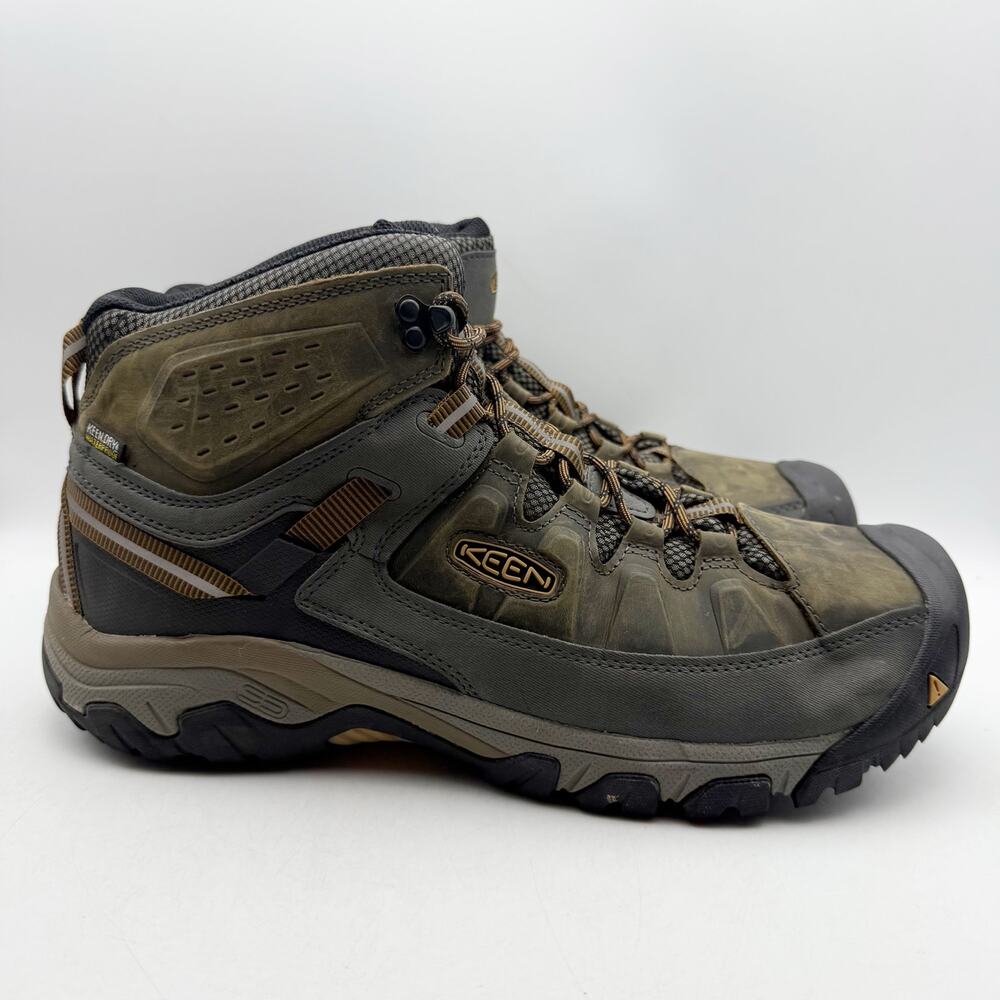 Keen Mens Targhee lll Mid Hiking Boot US 14 EU 47.5 Brown Leather WP EUC